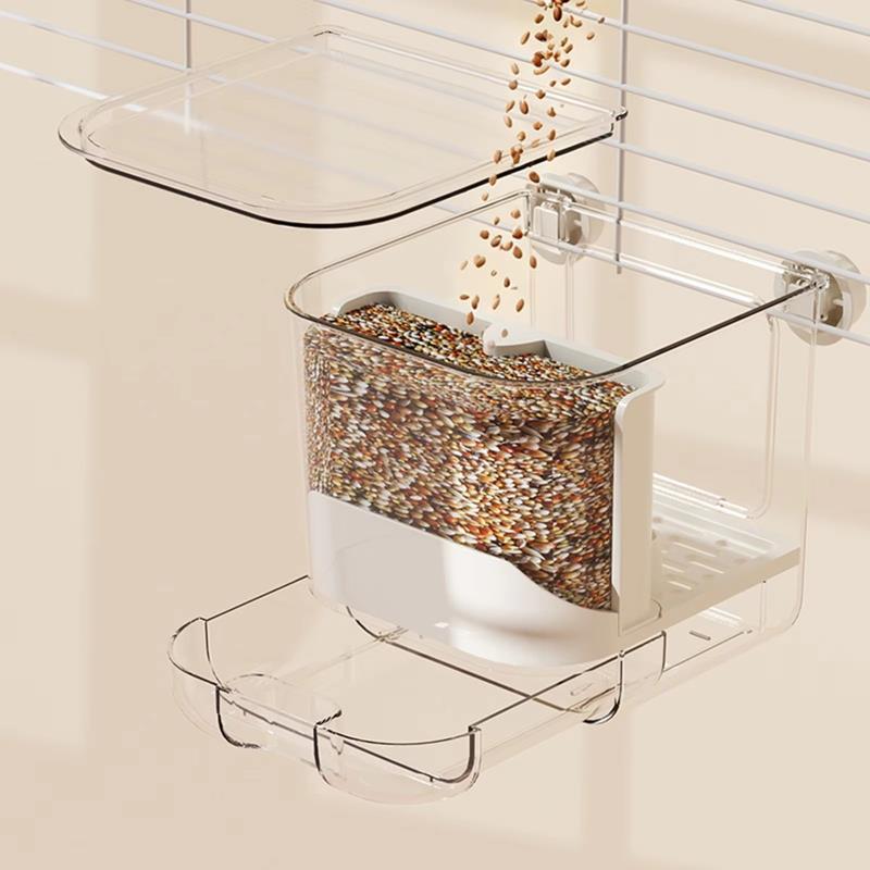 Transparent Bird Feeder Automatic Seed Dispenser for Parakeets Finches Small Pet Birds Hanging Food Cup 4