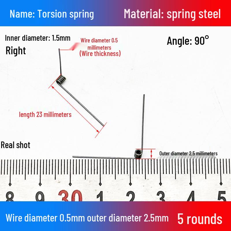 Torsion Spring Steel 0.3-3.0 for 90/180° Clip Trash Can