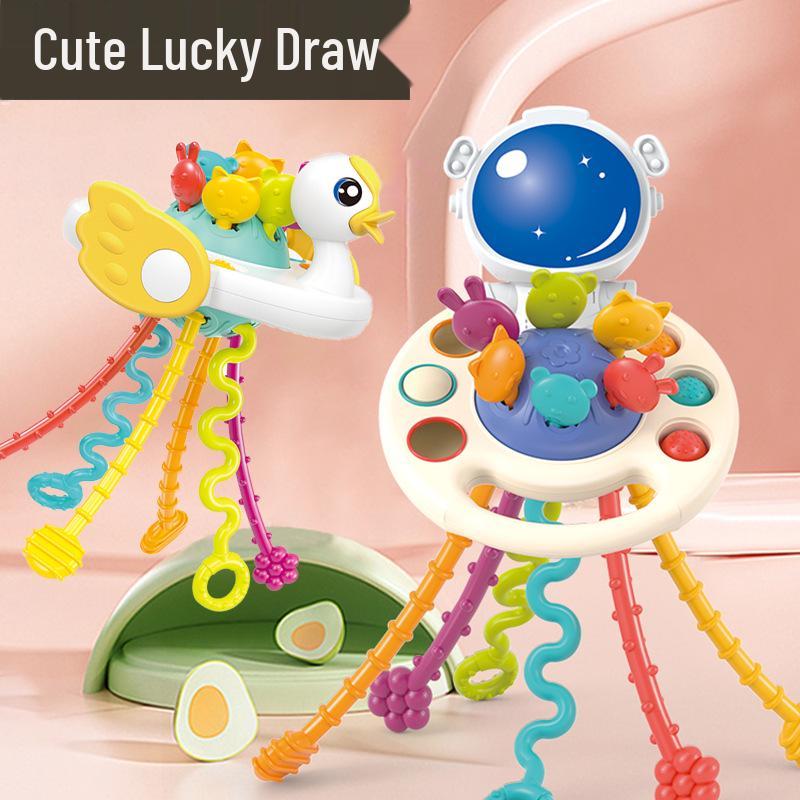 Baby Nachzieh-Fliegende Untertasse Spielzeug: Früherziehungs-Puzzle für Säuglinge 6-12 Monate