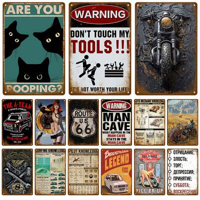 Bedroom Metal Signs Retro Metal Plate Posters Wall Art Mural Vintage Room Decoration Home Decor Items Tin Signs Aesthetic Men