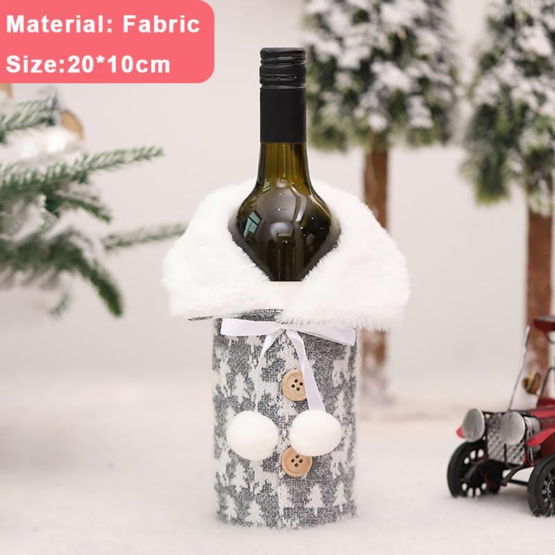 2/1Pcs Creative Christmas Wine Bottle Set Golden Velvet Dress Santa Claus Wine Bottle Cover Xmas New Year Dinner Table Decors