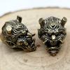 1/2Pcs Prajna Skull Head Brass Knife Beads Charms for DIY Woven Bracelets Lanyard Pendants EDC Outdoor Tool Hangings Accessories