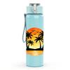 1PC Palm Tree Sunset Tropical Scenery Print 750ml Color Plastic Sports Water Bottle Leakproof Flip Straw Lid Suitable for Sports Office Home Use