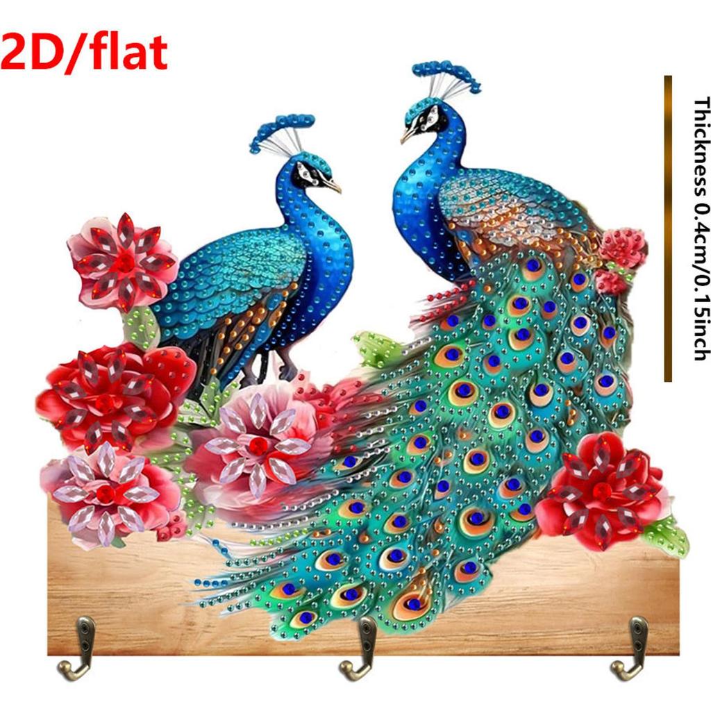 Animal Patterns DIY Diamond Art Hanging Hooks Diamond Art Craft Wall Hooks for Wall Decoration and Space-Saving Storage