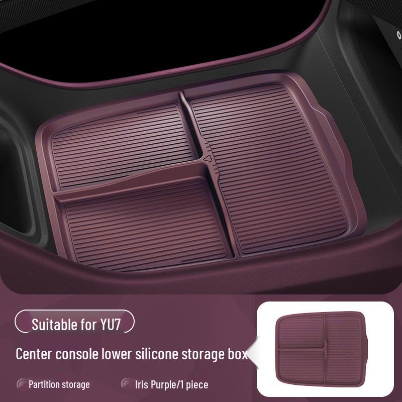 Xiaomi YU7 Armrest Box Silicone Pad & Storage Organizer for Car Interior