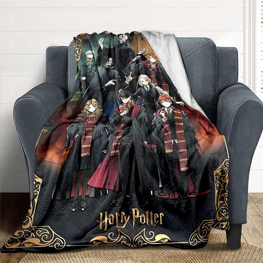 

1pc Harry Potter, Hogwarts Blanket Lightweight Flannel Throw For Sofa, Bed, Travel, Camping, Livingroom, Office, Couch, Chair, And Bed 80x120cm