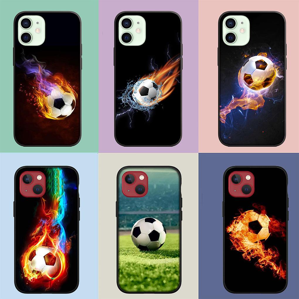 Sports Soccer Football Soft Phone Cover for Apple iPhone 16 11 Pro XS Max X XR 6 7 8 6S Plus + SE 2022 8+ Silicone Case