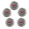 G8DA 5 Pcs Imitation Turquoise Buttons Leather Decorative Buttons Flower Buttons