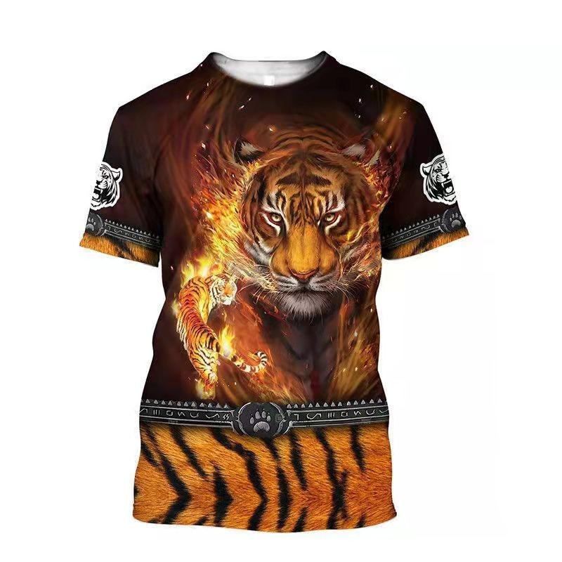 

Футболка с принтом в стиле хип-хоп с 3D-принтом, футболка с изображением тигра для мужчин/женщин, забавные футболки, мужская одежда, повседневные футболки, топы 5XL