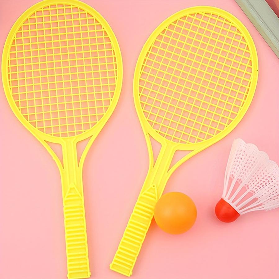 4pcs/set Mini Plastic Badminton Table Tennis Racket Set with 2 Balls Interactive Game Fun Birthday Gift for Indoor/Outdoor JXB