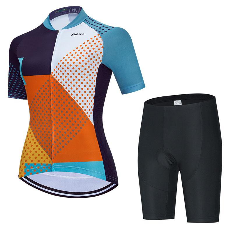 Women Sleeve Set Summer Maillot 19D Bib Shorts Bicycle Clothes Sportwear MTB Cycling Clothing 2026 Summer Breathable Cycling Suit Set