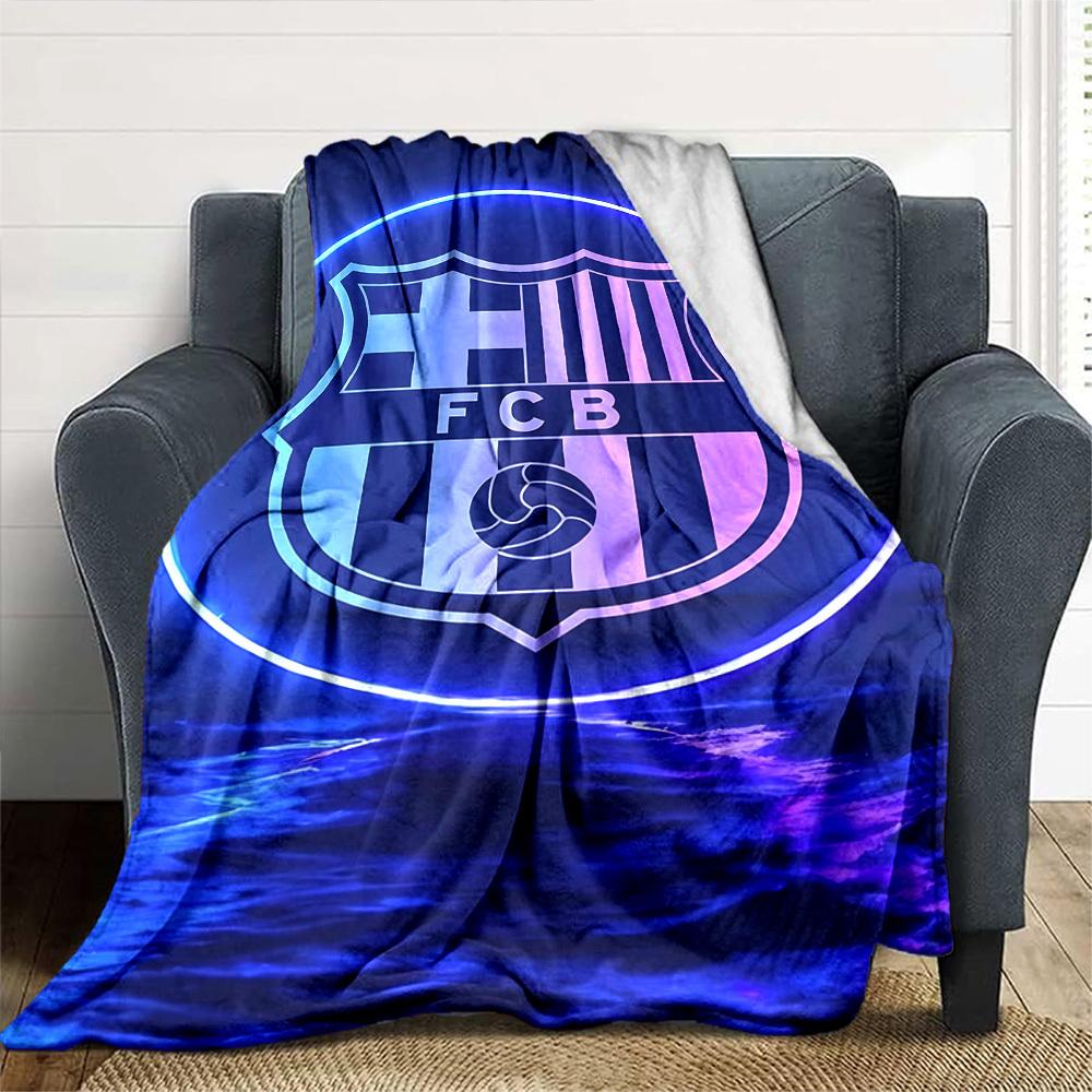 1pc FC Barcelona Soft Warm Throw Blanket Nap Blanket For Couch Sofa Office Bed Camping Travel,Comfortable