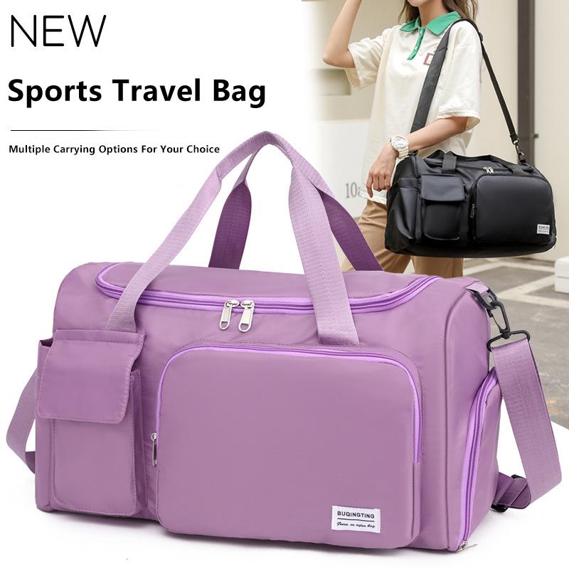 Unisex Travel Gym Duffle Bag, Independent Shoe Compartment Wet Dry Separation Sports Luggage, Weekend Overnight Handbag