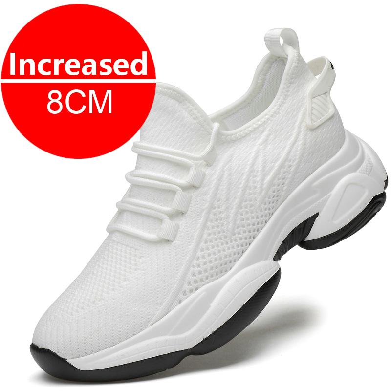 Fashion Men Elevator Shoes Height Increase Sneakers Shoes for Men 10cm Breathable Casual Shoes Invisible Inner Heightening 8cm Men Shoes