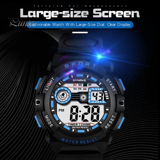 Kids Digital Watch Electronic Waterproof Multifunctional Display Fashionable LED Luminous for Student Sport