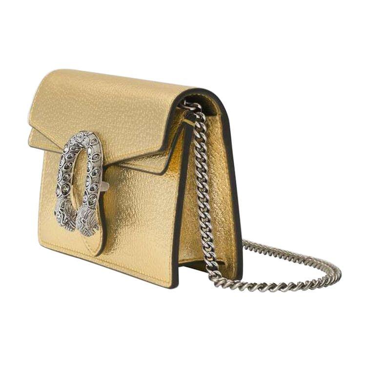 Gucci Dionysus Tiger Head Buckle Chain Leather Mini Shoulder Bag Women Bags Gold 476432-1TRBN-8089