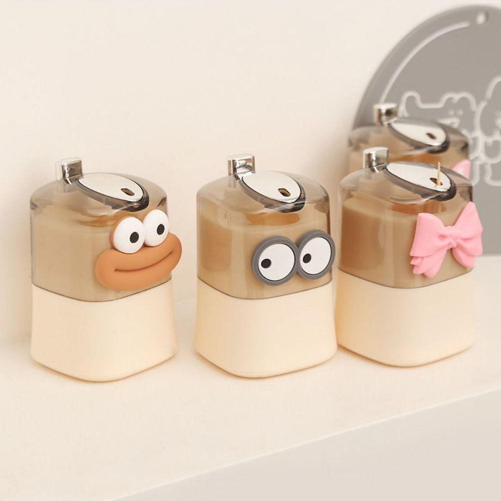 Push-type Toothpick Storage Box Plastic Toothpick Storage Organizer Toothpick Holder  for Home