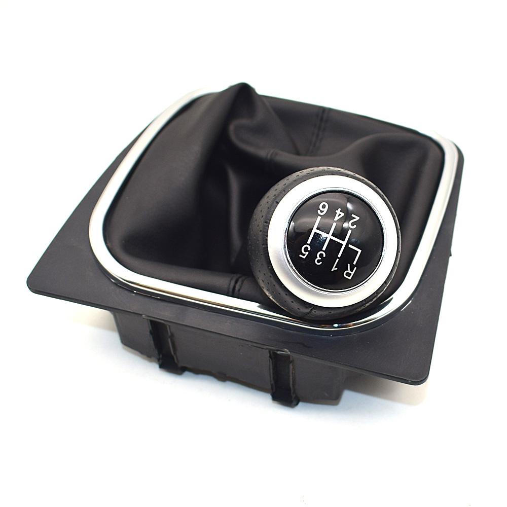 For VW Golf MK5 MK6 Golf 5 6 Rabbit Jetta MK6 2010 2011 - 2014 Styling 5 6 Speed Leather Car Gear Shift Knob Stick Dust Cover