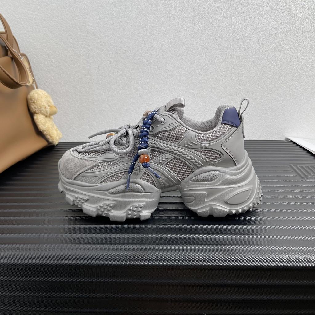 Thick-soled heightening dad shoes for women 2025 early autumn new mesh breathable and lightweight soft-soled sports and leisure shoes that are not tir