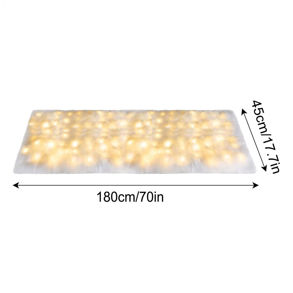 Christmas Snow Blanket Roll Soft Christmas Snow Blanket with Led Lights 8 Lighting Modes Fake Mat Tablecloth for Indoor Outdoor