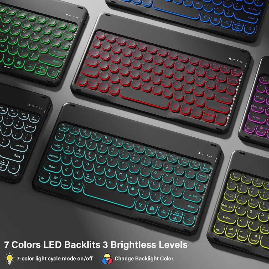 Pouzdro Xiaomi Pad 8 Pro s 7barevnou podsvícenou klávesnicí, slotem na pero a magnetickým uzávěrem