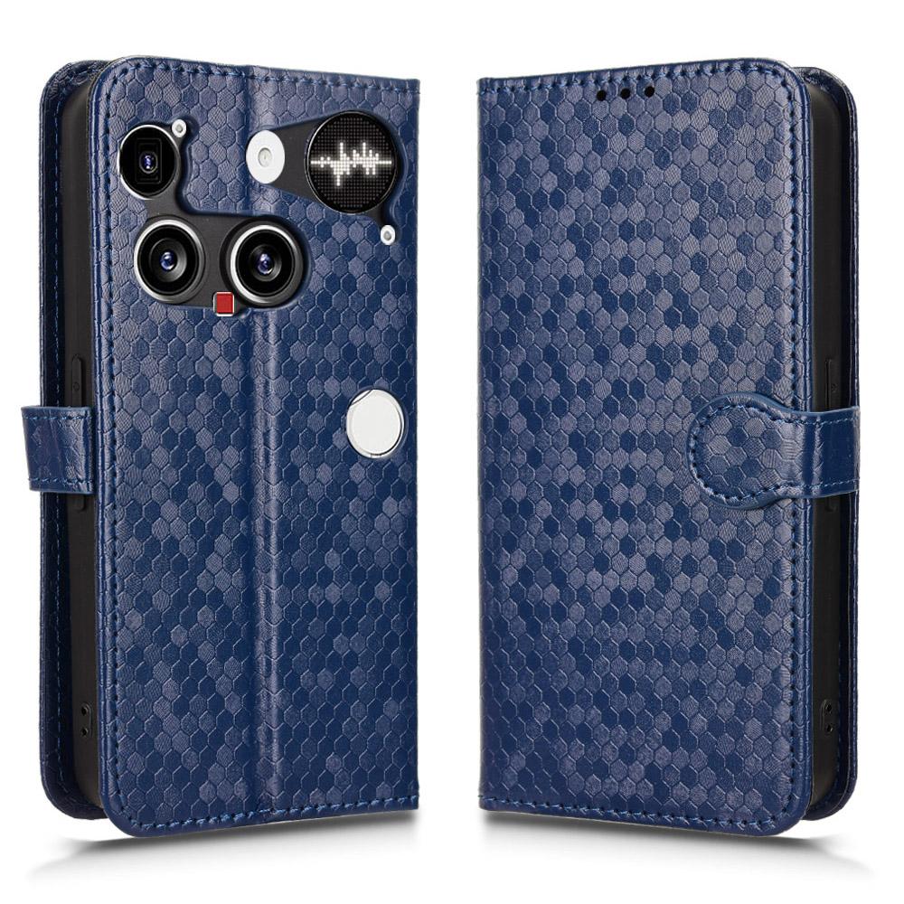 For Nothing Phone (3) 5G Wallet Case Dot Pattern Imprint PU Leather Phone Cover with Wrist Strap