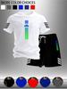 Men's Quick-Dry Mesh Sports Suit: Vertical Stripe Short Sleeve T-Shirt & Shorts Two-Piece