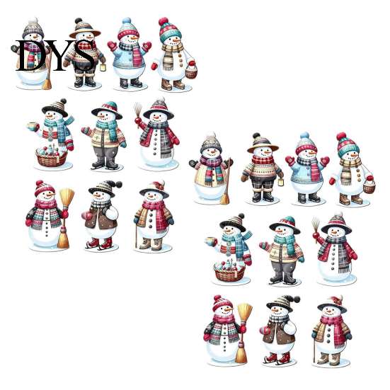 Natural Wood Christmas Ornaments for Festive Atmosphere 10/20/30Pcs Snowman Wooden Ornaments, Watercolor Slice Hanging Decor, Xmas Eco Friendly Winter