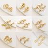 2/4pcs 14/18K Gold Color Plated Heart Bowknot Fasteners Closure Lock Connector Clasps For DIY Needlework Pearls Jewelry Making