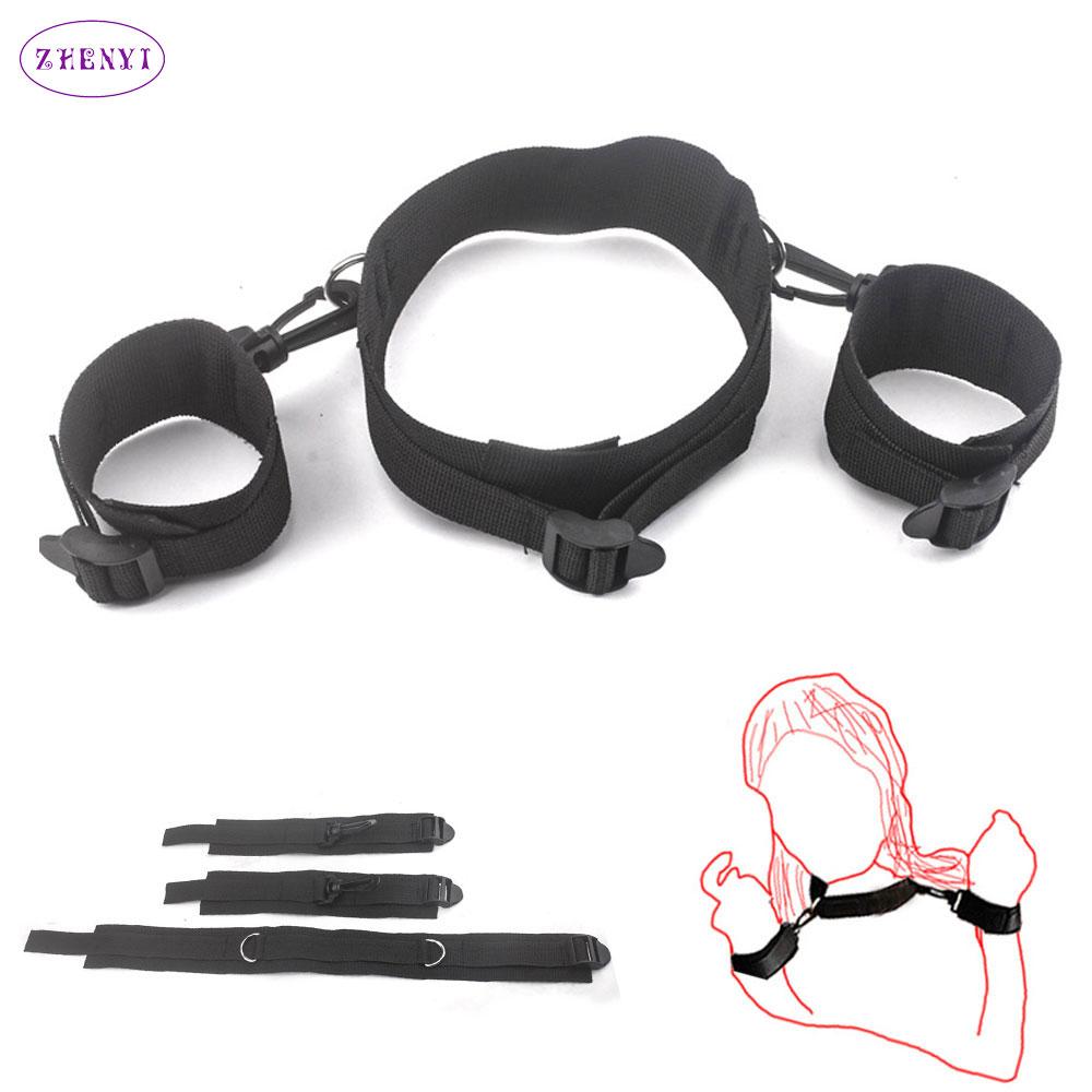 BDSM Adult Sex Toys Female Bondage Restraint Nylon Handcuffs Nape Collar Game Props Couple Flirting Sex Toy Products Adulr