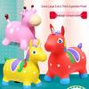 Children's Extra Large Inflatable Bouncy Horse Toy – Thick Stable Fawn Ride-On with Music and Cartoon Unicorn Design