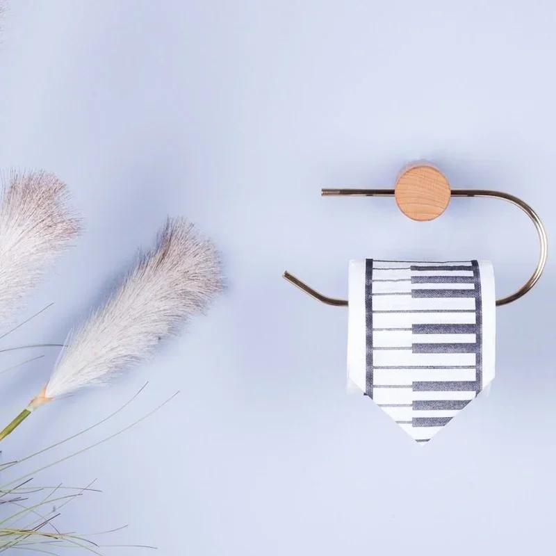 Łazienkowy Uchwyt na Papier Toaletowy Montowany na Ścianie Wieszak na Rolkę Chusteczek Akcesoria Drewno Miedziany Osprzęt Dekoracja Dozownik Stojak