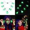 Light Glowing LED Necklace Flashing Light-up Blinking Clovers Light Costume Necklace 7 LED Bulbs Glow Props Party Supply