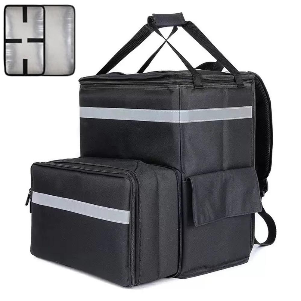 

Strong Load-bearing Expandable Cooler Bag Waterproof Insulated Backpack Food Delivery серебряный