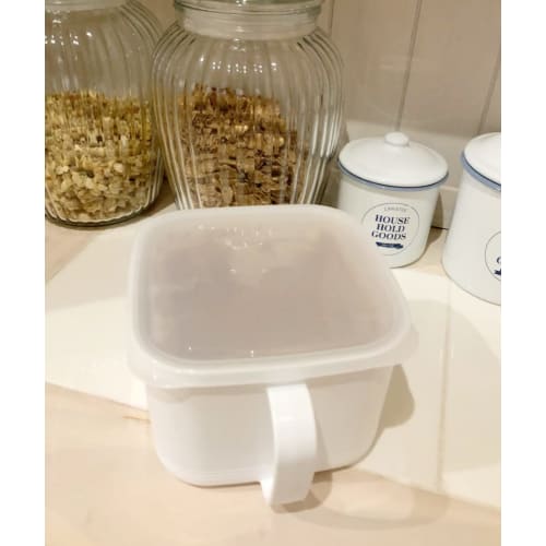 Čtvercová dóza FreshLock, Vzduchotěsná nádoba na koření, Nádoba na skladování miso, Čtvercová nádoba na miso, Nádoba na skladování potravin, Bílá, s RC S