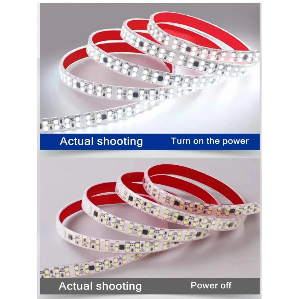 Taśma LED 30M-0.5M 2835 AC 220V Z wtyczką EU IP68 Wodoodporna 3000K/4000K/6000K 12MM Elastyczna Cięta Miękka Taśma 240LED/M