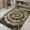 Non-slip Spiral Stone Carpet Antifouling Water-absorbing Pebble Pattern Doormat Multiple Sizes Durable Bathroom Door Rug