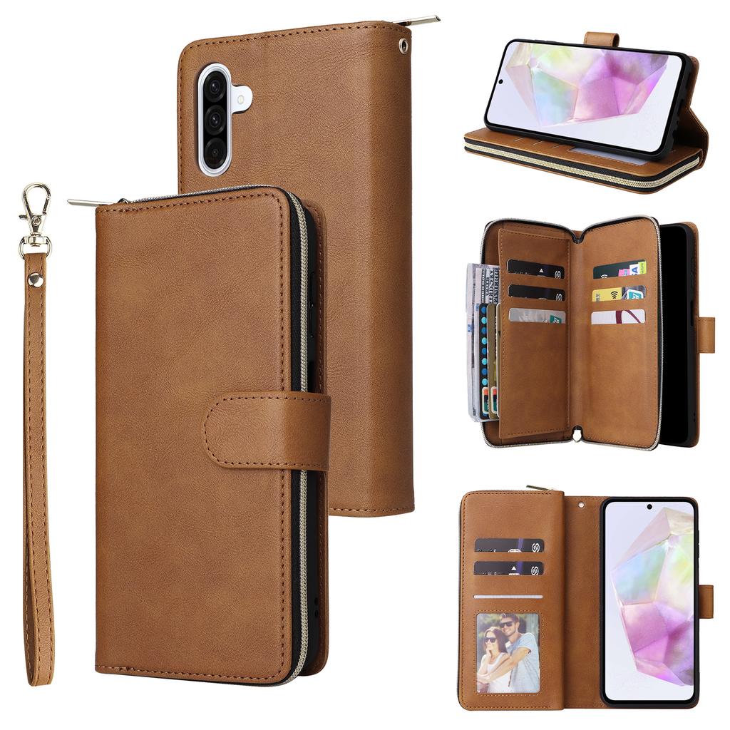 Zipper Wallet Case for Samsung Galaxy A04e A05 A06 A07 A14 A15 A16 A17 A25 A26 A34 A35 A36 A37 A54 A55 A56 A57 4G 5G Phone Cover