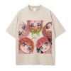 The Quintessential Quintuplets Printed Tee Men Women Washed Cotton T-shirts Manga Vintage T Shirt Unisex Short Sleeve Tshirt