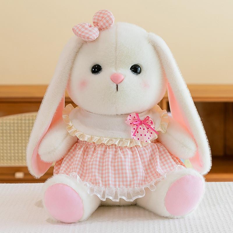 Adorable Plush Rabbit Doll With Cute Flower Dress Perfect For Girls Birthday Gifts