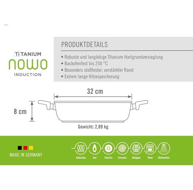 Cast Iron Saute Pan Woll Nowo Titanium 32 Cm 5.5 L (832IL)