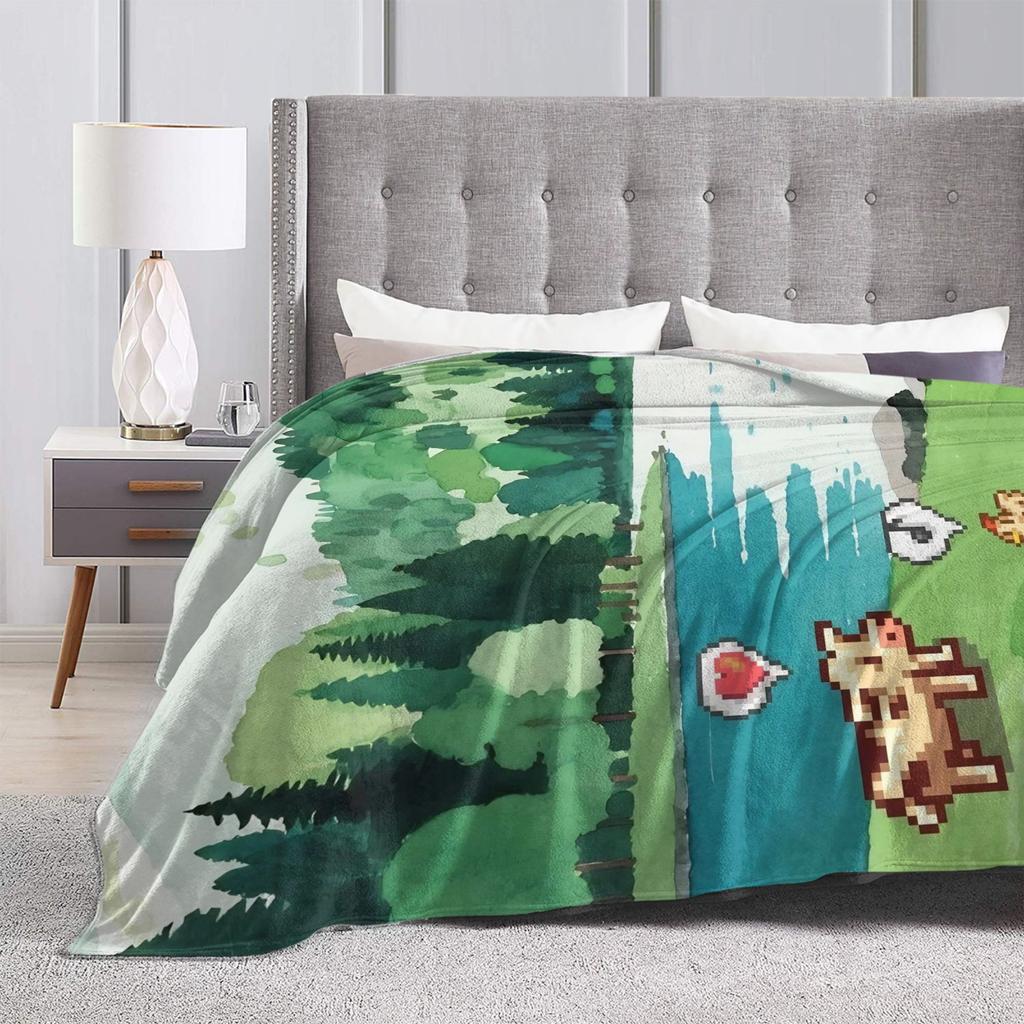 Blanket Camping Stardew Valley Animals Chicken Throw Blanket Flannel Bedspread For Couch Chair Sofa Bed Novelty Sofa Bed Cover