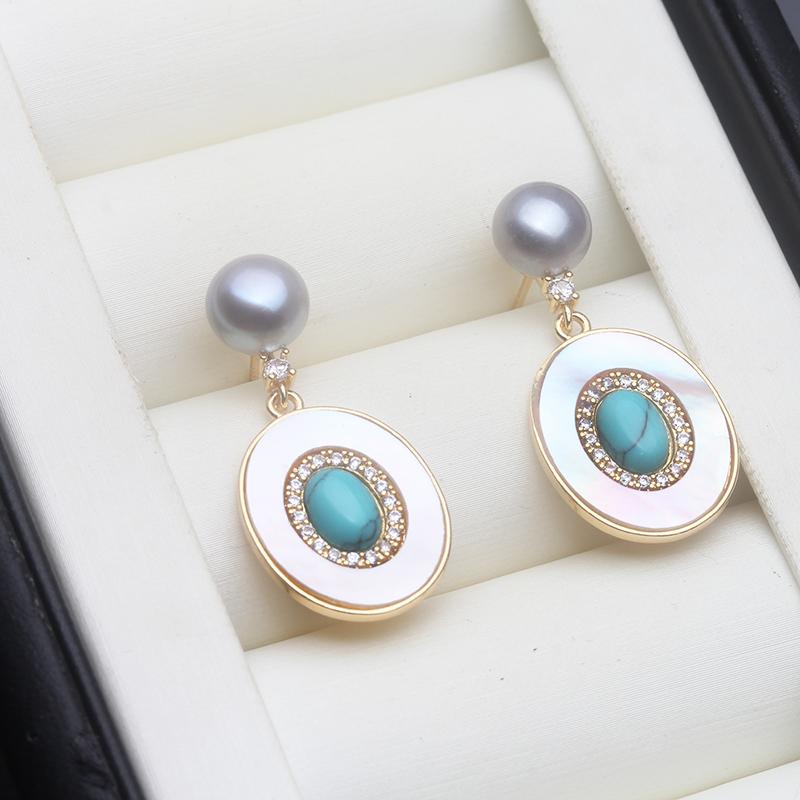 

Genuine Freshwater Silver 925 Pearl Earrings Woman,Hanging Earrings With Natural Pearls Wife Anniversary Gift Black White Pink
