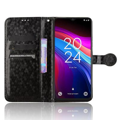 For TCL 503 Wallet Case Dot Pattern Imprint PU Leather Phone Cover