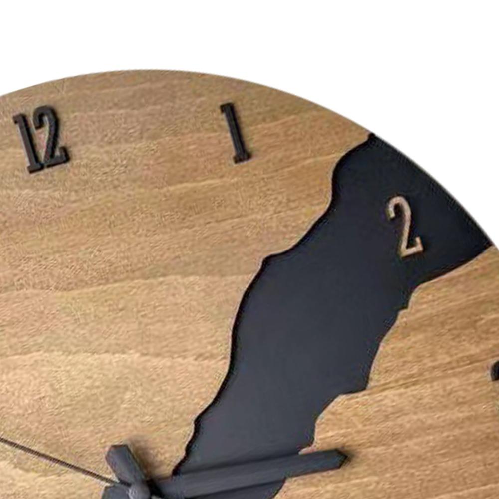 Non-Ticking Mechanism Round Wall Clock 12Inch Diameter Rustic Wall Clock For Living Room