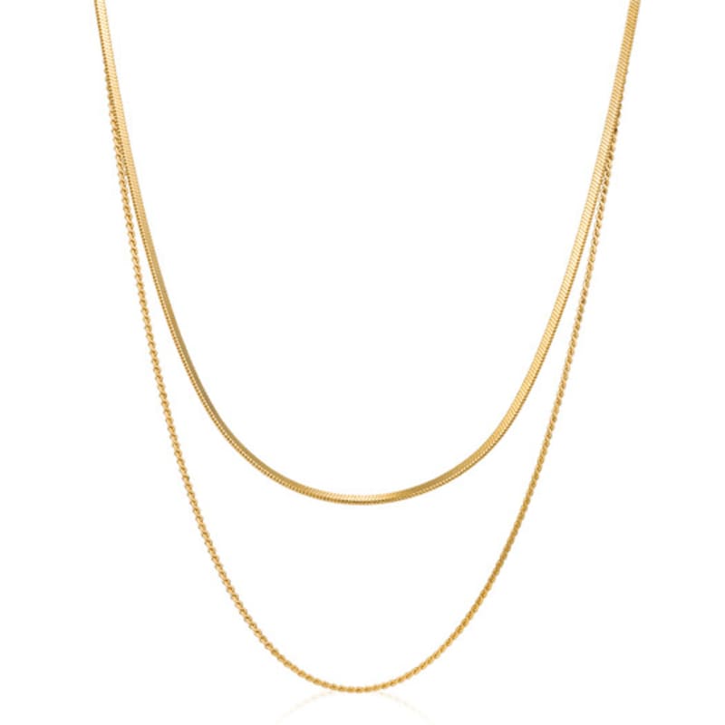 ELLE Jewelry Herringbone Layered Necklace ELBRNN192