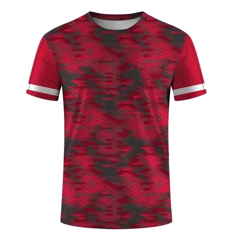 Einfache Mode Sport T-Shirts für Herren Sommer Outdoor Kurzarm Bedruckte T-Shirts Lässig Locker Laufen Fitness T-Shirts Oberteile