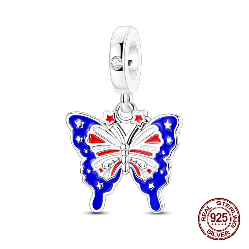 Compatible With 3MM Authentic Bracelets copper Colorful Dragonfly Flower Gem Butterfly Charm Bead Charms Bead Charms Fine Do It Yourself Jewellery Mak