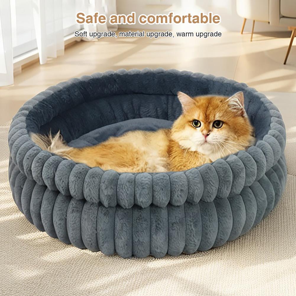 60CM Cat Bed Kitten Bed & Anti-Slip Bottom Washable Round Cat Beds Dog Beds & Furniture Load Capacity of 15 Kg for Indoor