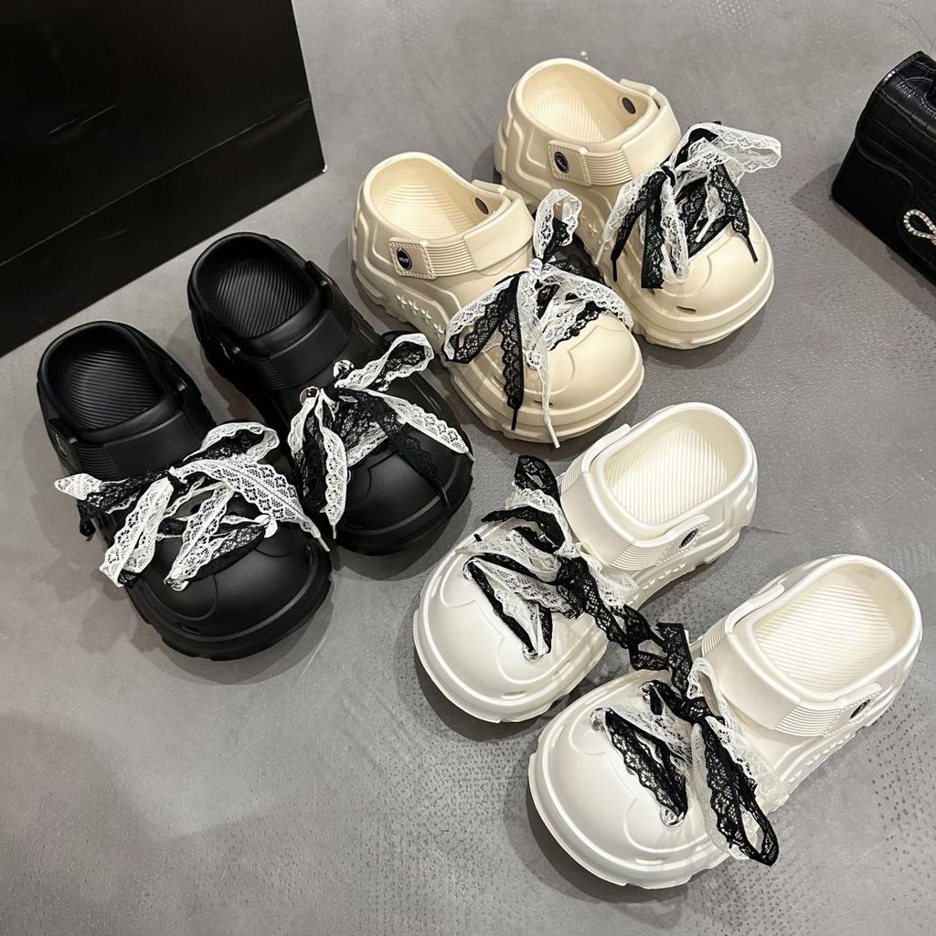 Fashion sandals strap design bag head half slippers popular thick-soled hole shoes women's outer wear ins tide 2025 new models